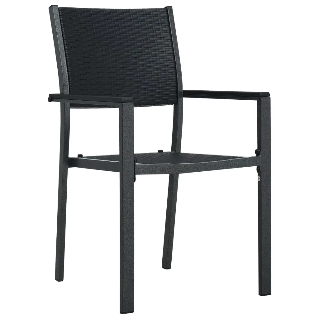 NNEVL 5 Piece Garden Dining Set Black-2
