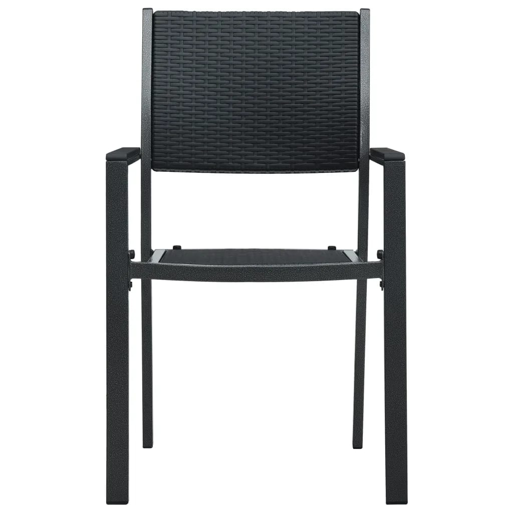 NNEVL 5 Piece Garden Dining Set Black-3