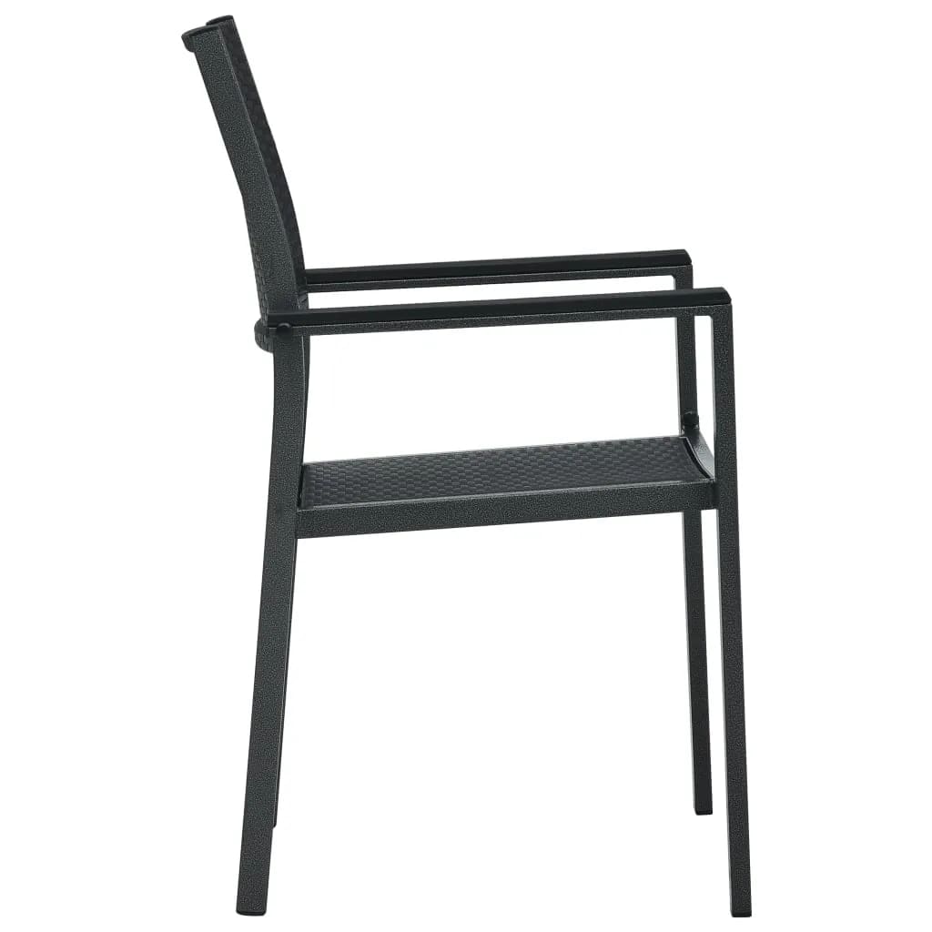 NNEVL 5 Piece Garden Dining Set Black-4