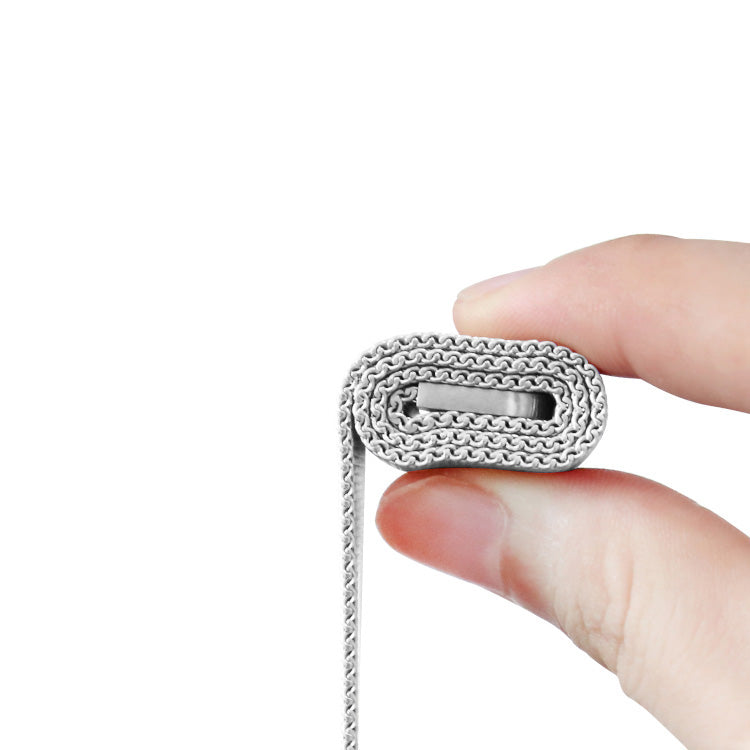 Stainless Steel Link Woven Mesh Infinite Loop Band - The Melbourne in Stainless Steel Large - Compatible with Apple Watch Size 42mm to 45mm-2