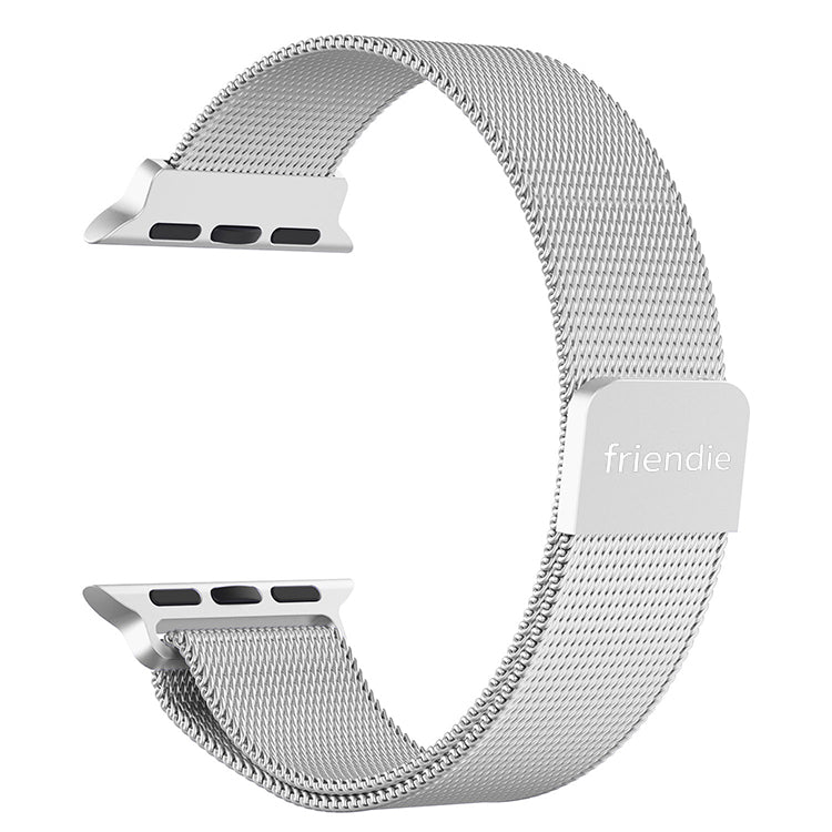 Stainless Steel Link Woven Mesh Infinite Loop Band - The Melbourne in Stainless Steel Large - Compatible with Apple Watch Size 42mm to 45mm-3