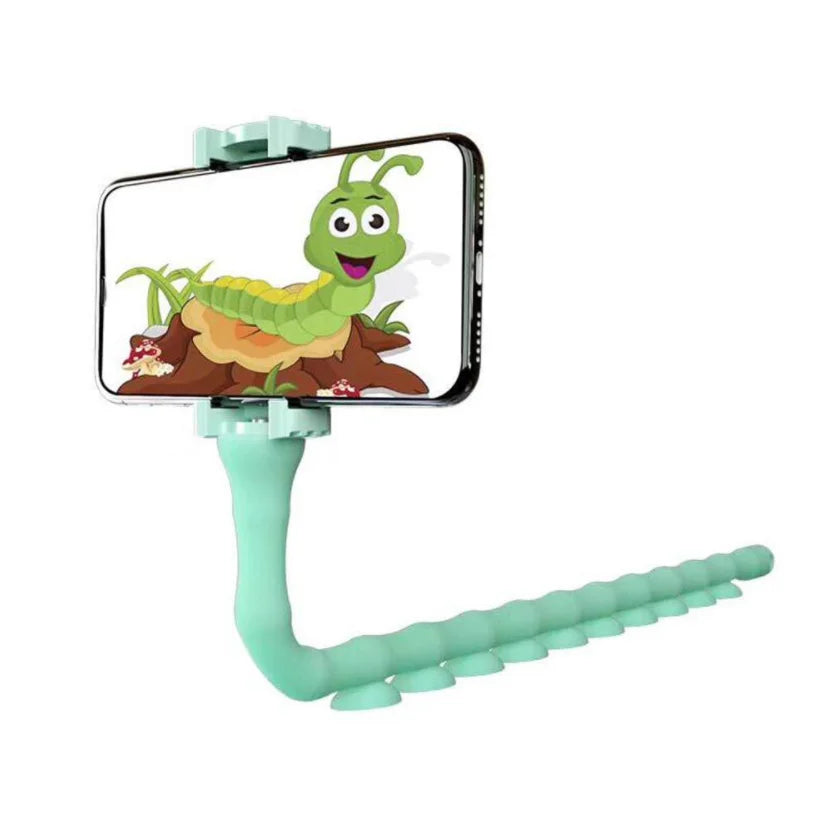 Factory Hot Multifunction Cute Worm Lazy Holder 360 Degree Rotating Suction Cup Mobile Phone Holder Folding Phone Bracket