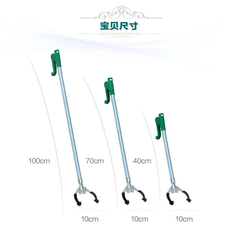 Aluminum Alloy Folding Garbage Clip Picker Sanitary Clamp Pliers Suction Grabber Tool Long Reach Pick up Tool