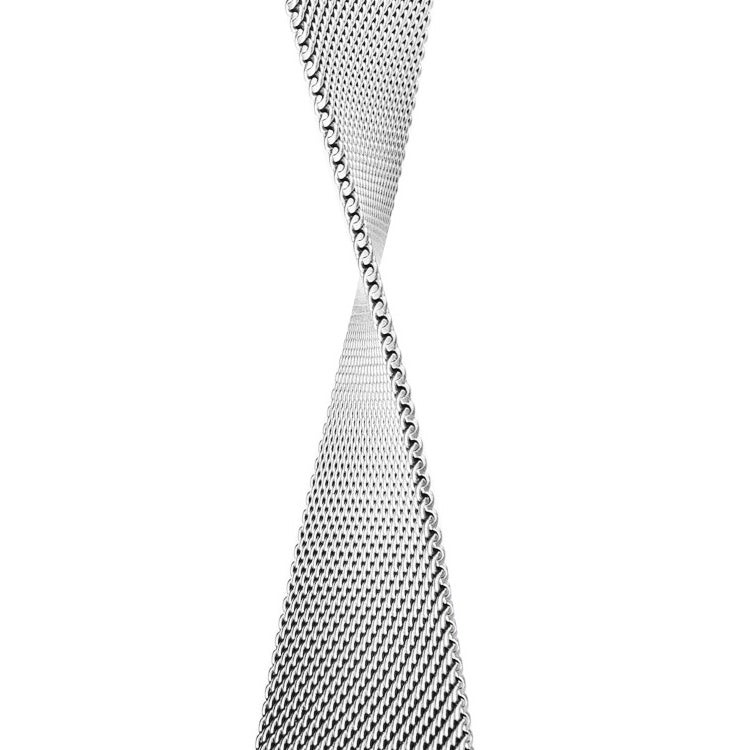 Stainless Steel Link Woven Mesh Infinite Loop Band - The Melbourne in Stainless Steel Large - Compatible with Apple Watch Size 42mm to 45mm-1