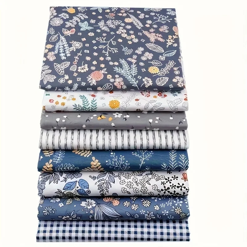 8pcs fresh cloth bag with geometric grid, fat quarter, bee theme, quilting patch, square, summer DIY handmade craft decoration