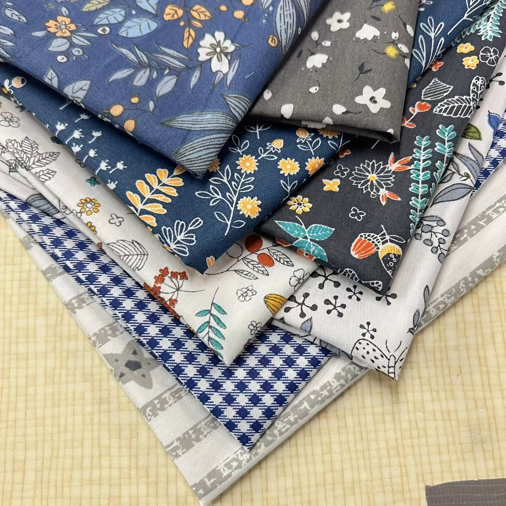 8pcs fresh cloth bag with geometric grid, fat quarter, bee theme, quilting patch, square, summer DIY handmade craft decoration