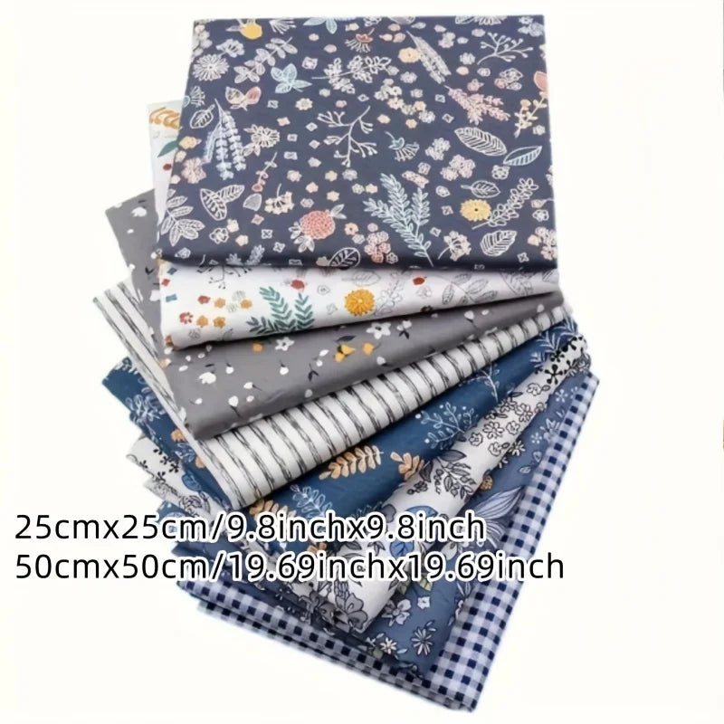8pcs fresh cloth bag with geometric grid, fat quarter, bee theme, quilting patch, square, summer DIY handmade craft decoration